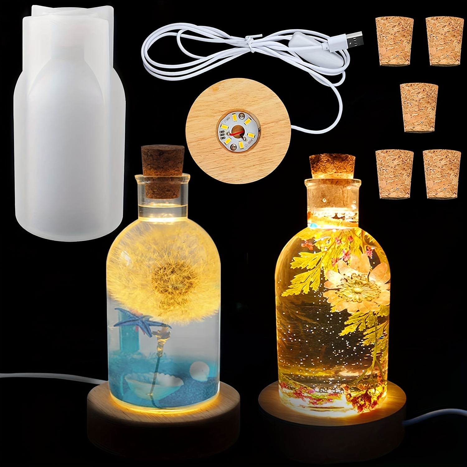 Desk Setup Lamp - Drift Bottle Işıklı Reçine Kalıp Seti,