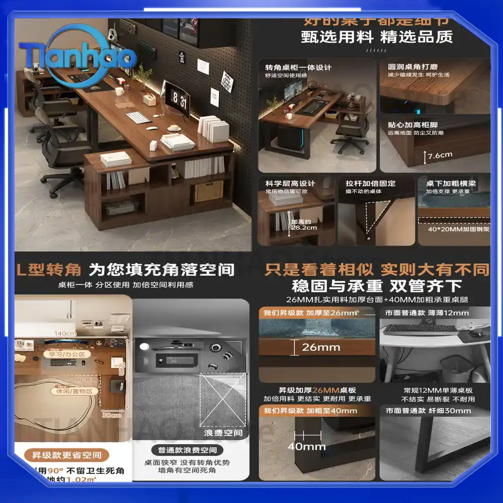 Desk Setup L Shaped - L Şeklinde Kitaplıklı Çift Monitörlü Oyun