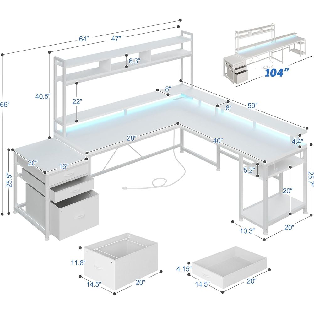 İki Kişilik Ev Ofisi için 104  - Desk Setup L Shaped incelemesi ve fiyatı