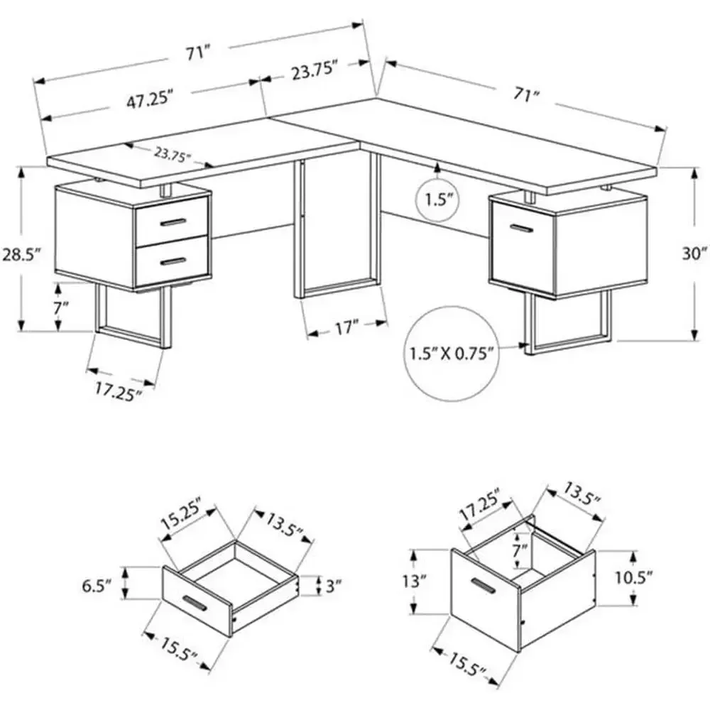 Ev Ofisi İçin Depolama Alanlı, - Desk Setup L Shaped incelemesi ve fiyatı